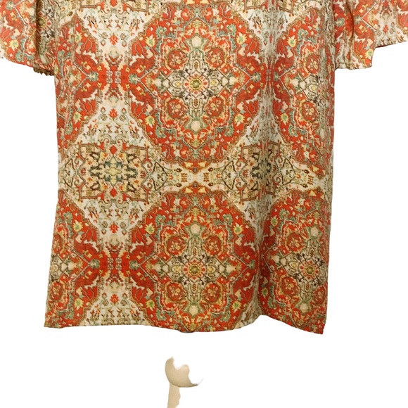 EMMA & MICHELE Boho Orange White Dress Size Small - Picture 7 of 16